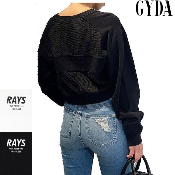 画像1: GYDA ( ジェイダ ) - RAYS BACKメッシュドッキングスウェットトップス (1)