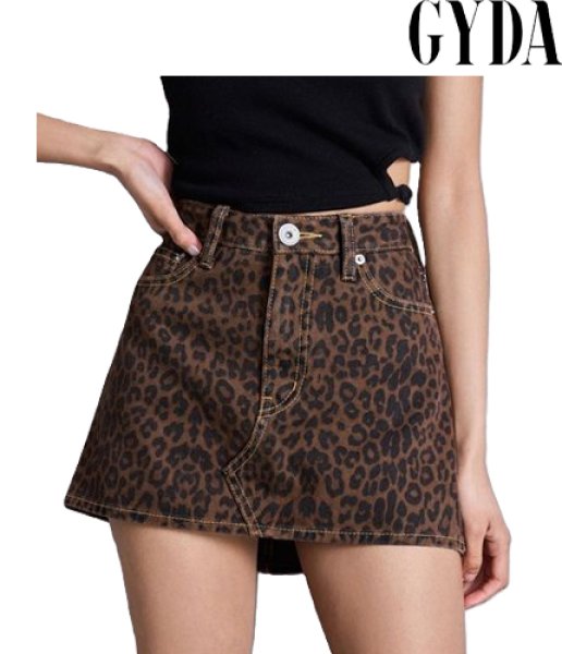 画像1: GYDA ( ジェイダ ) - leopard patternスカートライクショートパンツ (1)