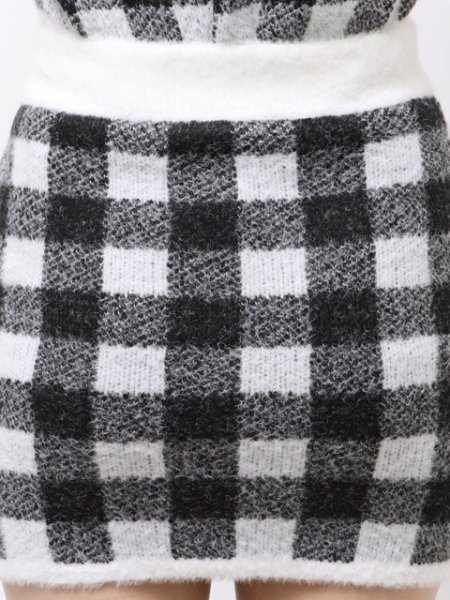 画像5: GYDA ( ジェイダ ) - CHECK shaggy ニットスカートライクショートパンツ (5)