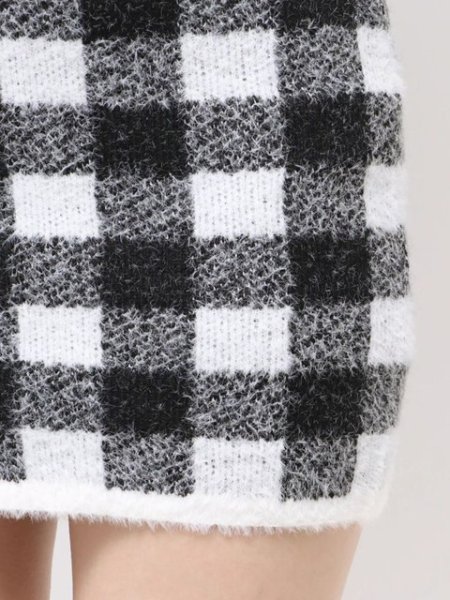 画像6: GYDA ( ジェイダ ) - CHECK shaggy ニットスカートライクショートパンツ (6)