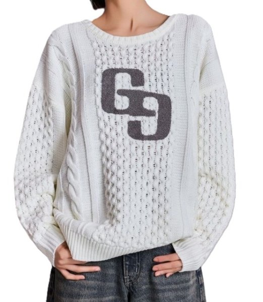 画像2: GYDA ( ジェイダ ) - GGサガラ刺繍ケーブルニットトップス (2)