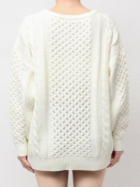 画像7: GYDA ( ジェイダ ) - GGサガラ刺繍ケーブルニットトップス (7)