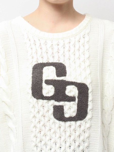 画像8: GYDA ( ジェイダ ) - GGサガラ刺繍ケーブルニットトップス (8)