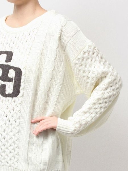 画像9: GYDA ( ジェイダ ) - GGサガラ刺繍ケーブルニットトップス (9)