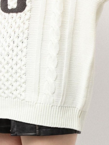 画像10: GYDA ( ジェイダ ) - GGサガラ刺繍ケーブルニットトップス (10)