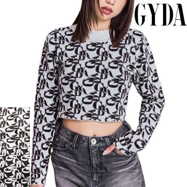 画像1: GYDA ( ジェイダ ) - GYDA pattern プチハイニットトップス (1)