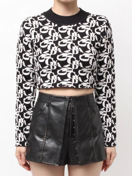 画像4: GYDA ( ジェイダ ) - GYDA pattern プチハイニットトップス (4)