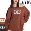画像1: GYDA ( ジェイダ ) - アームギャザーSymmetry GYDAオフショルスウェットトップス (1)