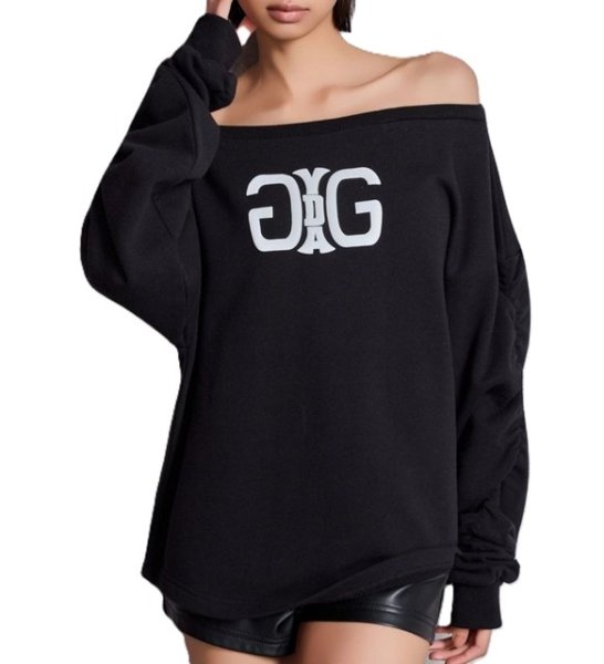 画像3: GYDA ( ジェイダ ) - アームギャザーSymmetry GYDAオフショルスウェットトップス (3)