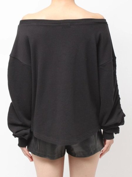 画像6: GYDA ( ジェイダ ) - アームギャザーSymmetry GYDAオフショルスウェットトップス (6)