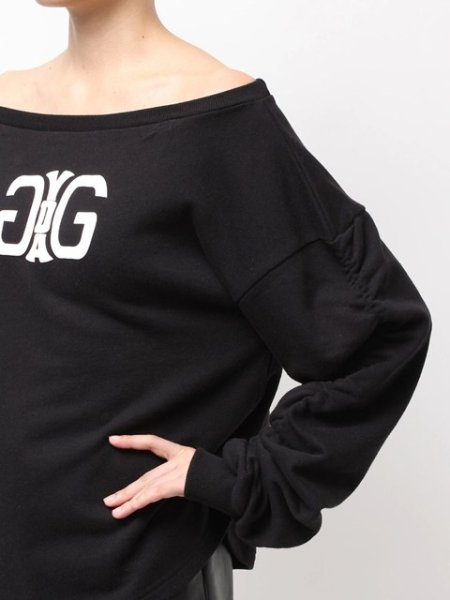 画像8: GYDA ( ジェイダ ) - アームギャザーSymmetry GYDAオフショルスウェットトップス (8)