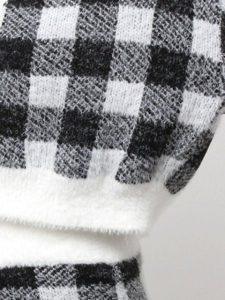 画像8: GYDA ( ジェイダ ) - CHECK shaggyニットカーディガン (8)