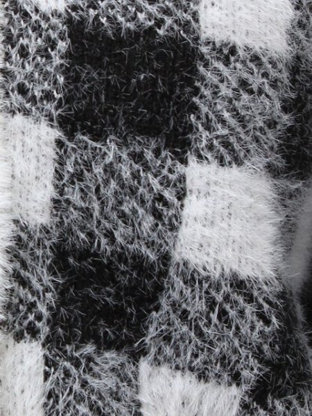 画像10: GYDA ( ジェイダ ) - CHECK shaggyニットカーディガン (10)