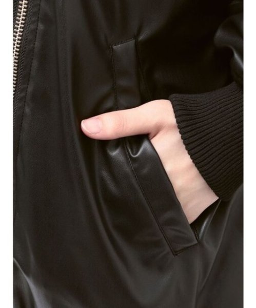 画像8: jouetie ( ジュエティ ) - フェイクレザーライダースMA-1ジャケット (8)