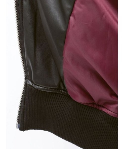 画像9: jouetie ( ジュエティ ) - フェイクレザーライダースMA-1ジャケット (9)