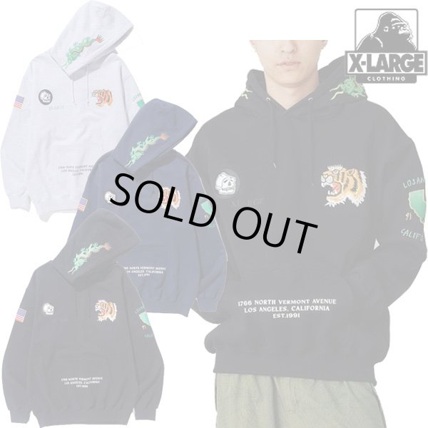 画像1: XLARGE ( エクストララージ ) - TIGER EMBROIDERY HOODED SWEATSHIRT (1)