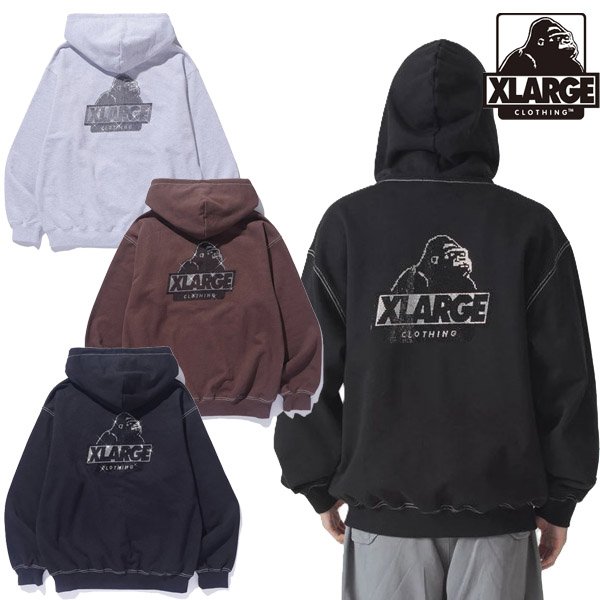画像1: XLARGE ( エクストララージ ) - RHINESTONE OG ZIP HOODED SWEATSHIRT (1)
