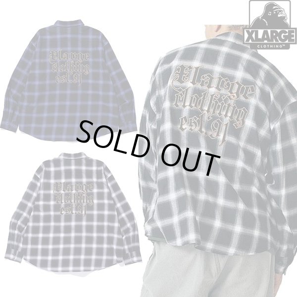画像1: XLARGE ( エクストララージ ) - OLD ENGLISH L/S FLANNEL SHIRT (1)