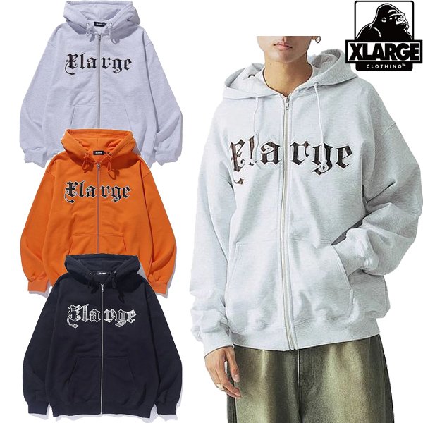 画像1: XLARGE ( エクストララージ ) - PATCHED LOGO ZIP UP HOODIE SWEATSHIRT (1)