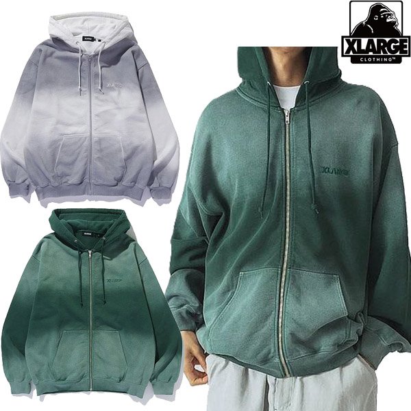 画像1: XLARGE ( エクストララージ ) - MIST DYED ZIP UP HOODED SWEATSHIRT (1)