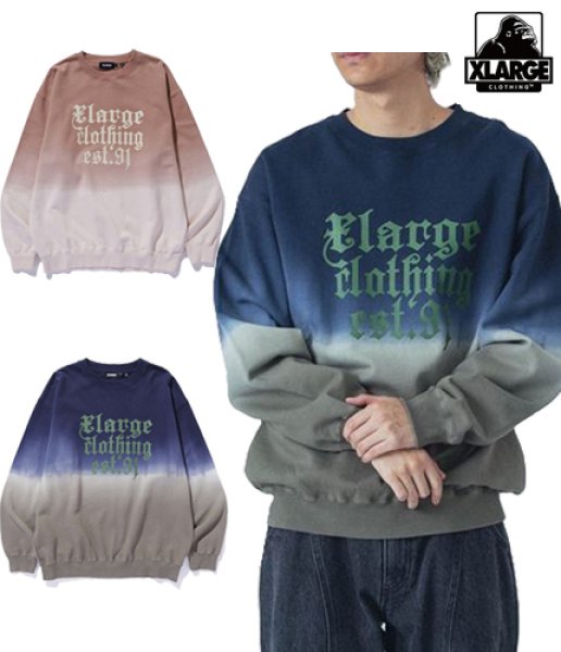 画像1: XLARGE ( エクストララージ ) - GRADATION CREWNECK SWEATSHIRT (1)