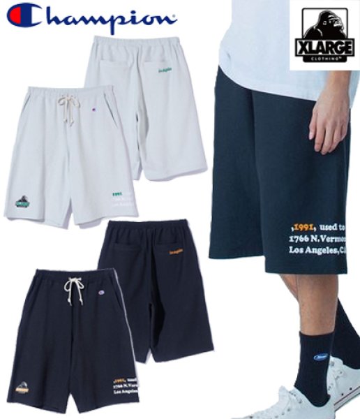 画像1: XLARGE ( エクストララージ ) - XLARGE×Champion REVERSE WEAVE PULLOVER SWEAT SHORT PANTS (1)