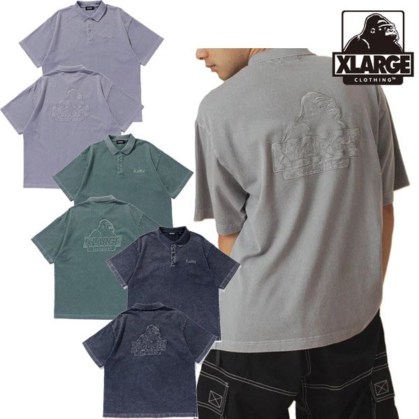 画像1: XLARGE ( エクストララージ ) - CHEMICAL WASH SLANTED OG POLO SHIRT (1)