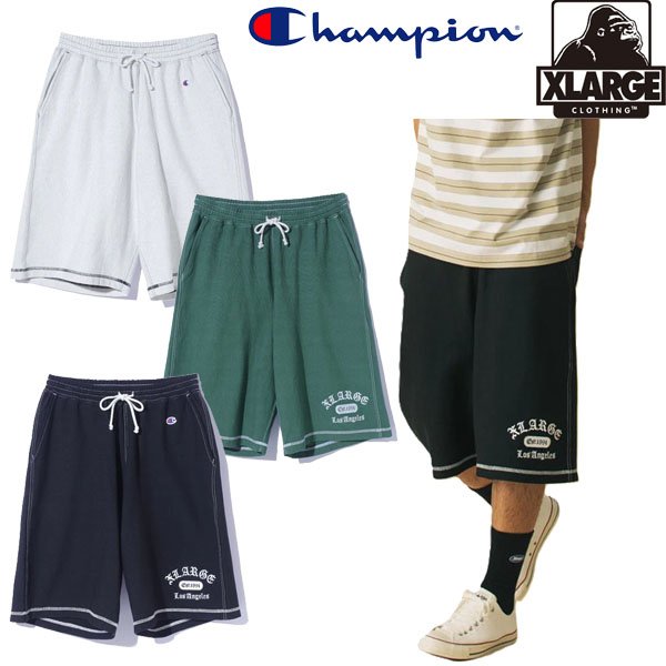 画像1: XLARGE ( エクストララージ ) - XLARGE×Champion REVERSE WEAVE STICHED SHORT PANTS (1)