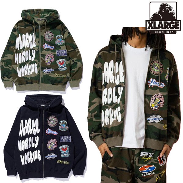画像1: XLARGE ( エクストララージ ) - MULTI LOGO ZIP UP HOODED SWEATSHIRT (1)