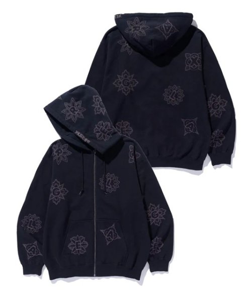 画像2: XLARGE ( エクストララージ ) - ALLOVER EMBROIDERY ZIP UP HOODED SWEATSHIRT (2)