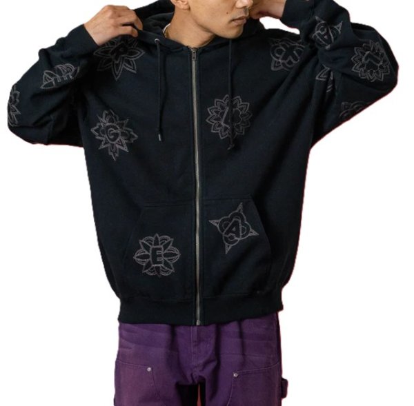 画像10: XLARGE ( エクストララージ ) - ALLOVER EMBROIDERY ZIP UP HOODED SWEATSHIRT (10)