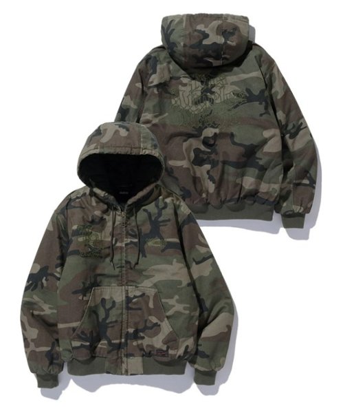 画像2: ☆予約☆ XLARGE ( エクストララージ ) - PATCHED OLD ENGLISH HOODED WORK JACKET (2)
