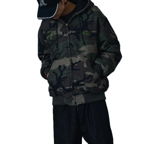 画像7: ☆予約☆ XLARGE ( エクストララージ ) - PATCHED OLD ENGLISH HOODED WORK JACKET (7)