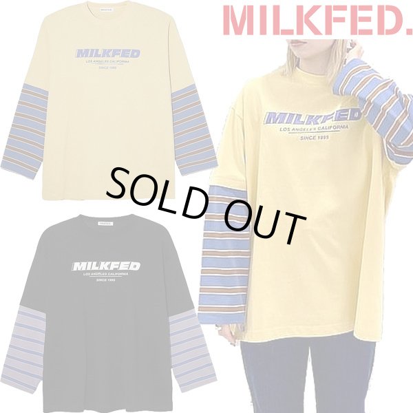 画像1: MILKFED ( ミルクフェド ) - STRIPED SLEEVE TOP (1)