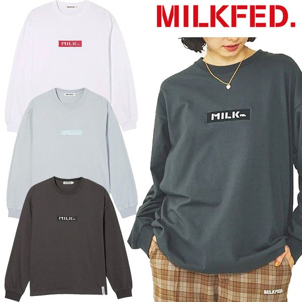 画像1: MILKFED ( ミルクフェド ) - BAR LOGO BASIC L/S TEE (1)