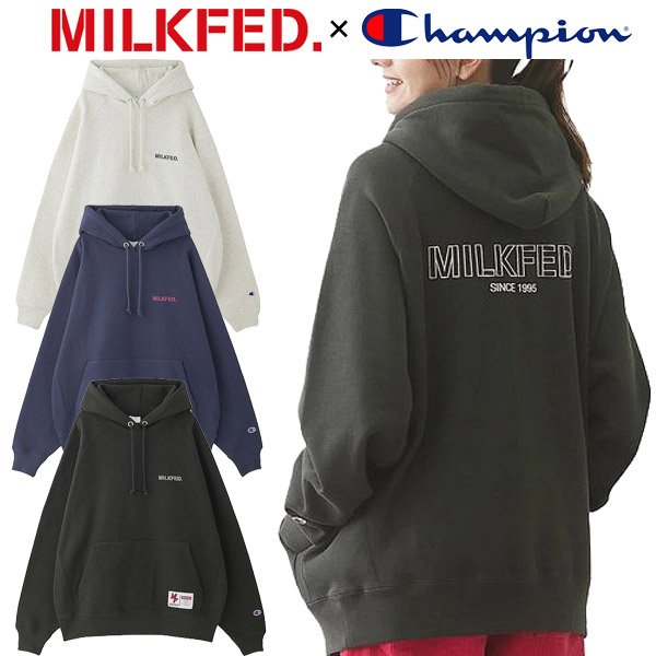 画像1: MILKFED ( ミルクフェド ) - MILKFED.×CHAMPION SWEAT HOODIE (1)