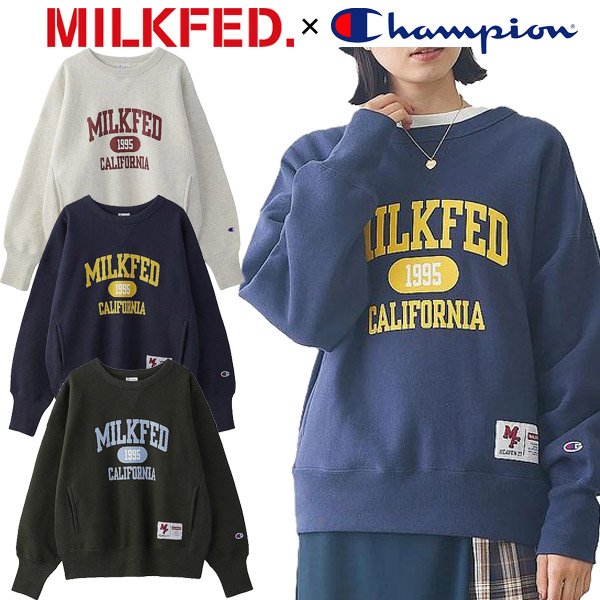 画像1: MILKFED ( ミルクフェド ) - MILKFED.×CHAMPION SWEAT TOP (1)