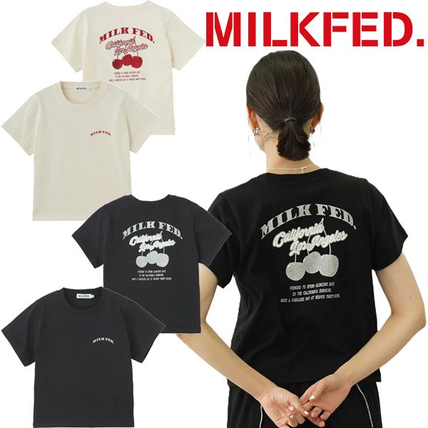 画像1: MILKFED ( ミルクフェド ) - GLITTER CHERRY COMPACT S/S TEE (1)