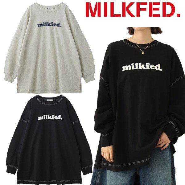 画像1: MILKFED ( ミルクフェド ) - COOPER LOGO SUPER BIG L/S TOP (1)