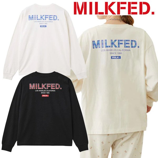 画像1: MILKFED ( ミルクフェド ) - MILKFED. PLAID LOGO L/S TEE (1)