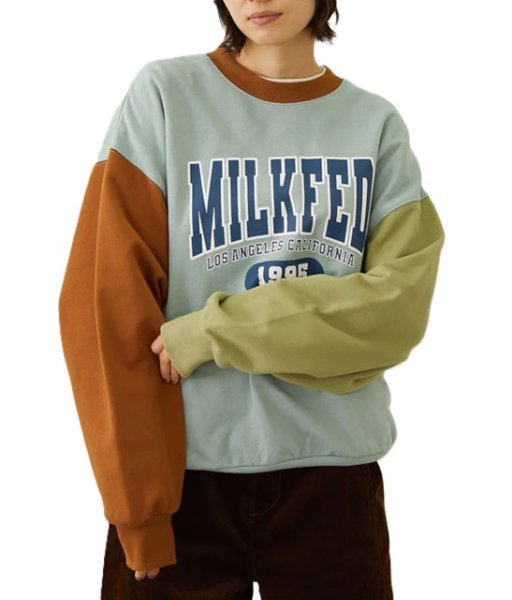 画像13: MILKFED ( ミルクフェド ) - COLOR BLOCK SWEAT TOP (13)