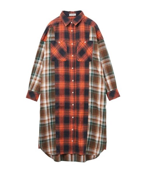 画像2: MILKFED ( ミルクフェド ) - WASHED PANEL SHIRT DRESS (2)