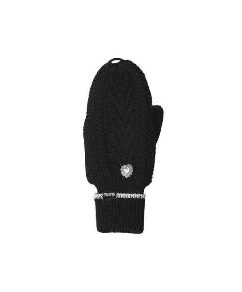 画像3: MILKFED ( ミルクフェド ) - HEART CABLE MITTENS (3)