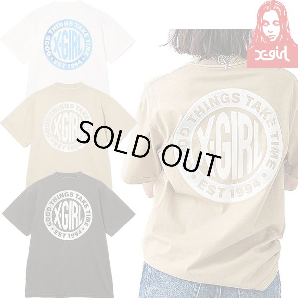 画像1: X-girl ( エックスガール ) - DISTRESSED CIRCLE LOGO S/S TEE (1)