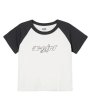 画像2: X-girl ( エックスガール ) - RHINESTONE CHUBBY LOGO S/S RAGLAN BABY TEE (2)