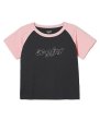 画像4: X-girl ( エックスガール ) - RHINESTONE CHUBBY LOGO S/S RAGLAN BABY TEE (4)