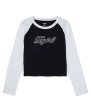 画像3: X-girl ( エックスガール ) - RHINESTONE SCRIPT LOGO L/S RAGLAN BABY TEE (3)