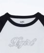 画像5: X-girl ( エックスガール ) - RHINESTONE SCRIPT LOGO L/S RAGLAN BABY TEE (5)