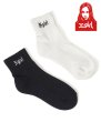 画像1: X-girl ( エックスガール ) - OLD ENGLISH LOGO SHORT RIB SOCKS (1)