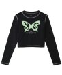 画像3: X-girl ( エックスガール ) - SPRAY BUTTERFLY PRINT L/S BABY TEE (3)